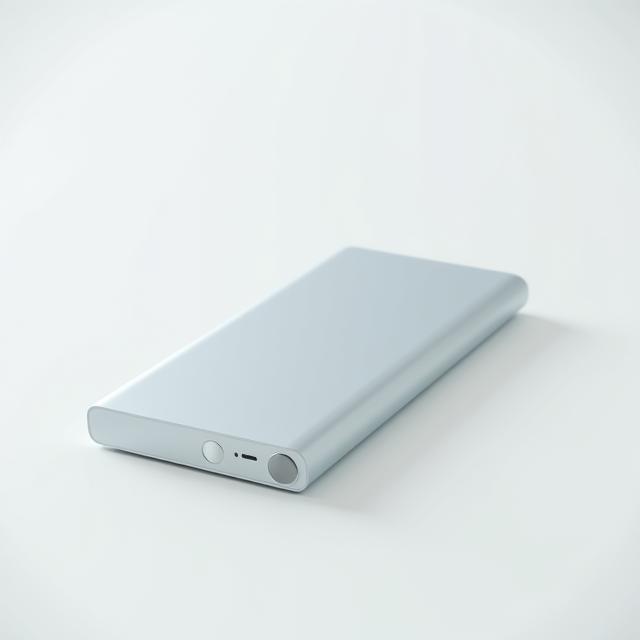 Sleek electronic device on a minimalist white surface.